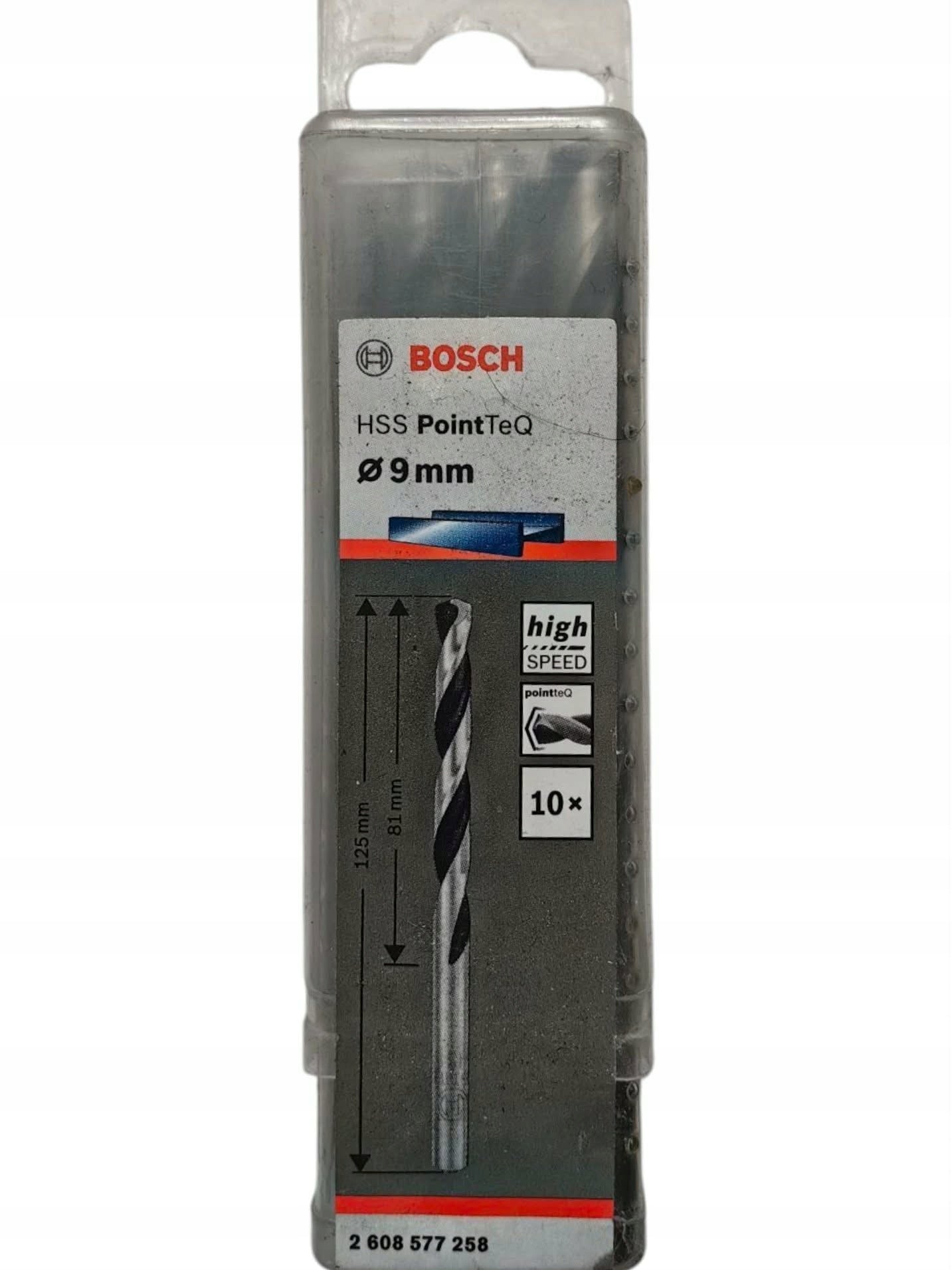BOSCH Drill Bit for Metal 9 x 81 / 125 mm HSS PointTeQ Manufacturer code 2608577258