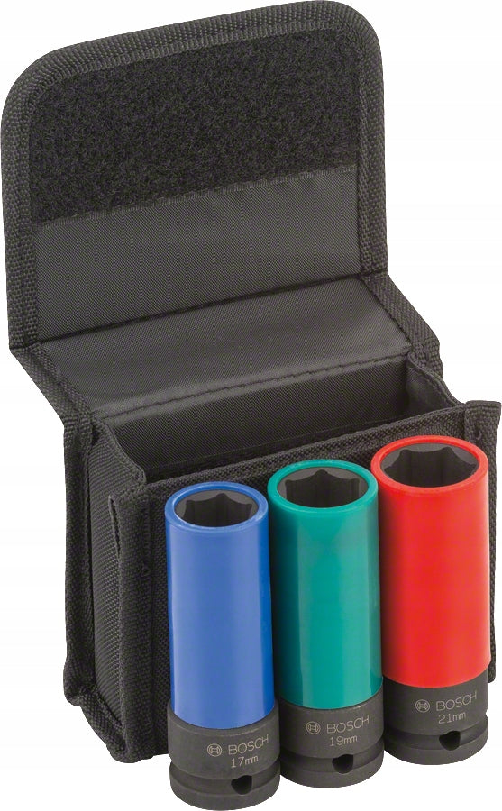 BOSCH Impact Cap Set 2608551102 17 19 21 mm 1/2" for 3el wheels