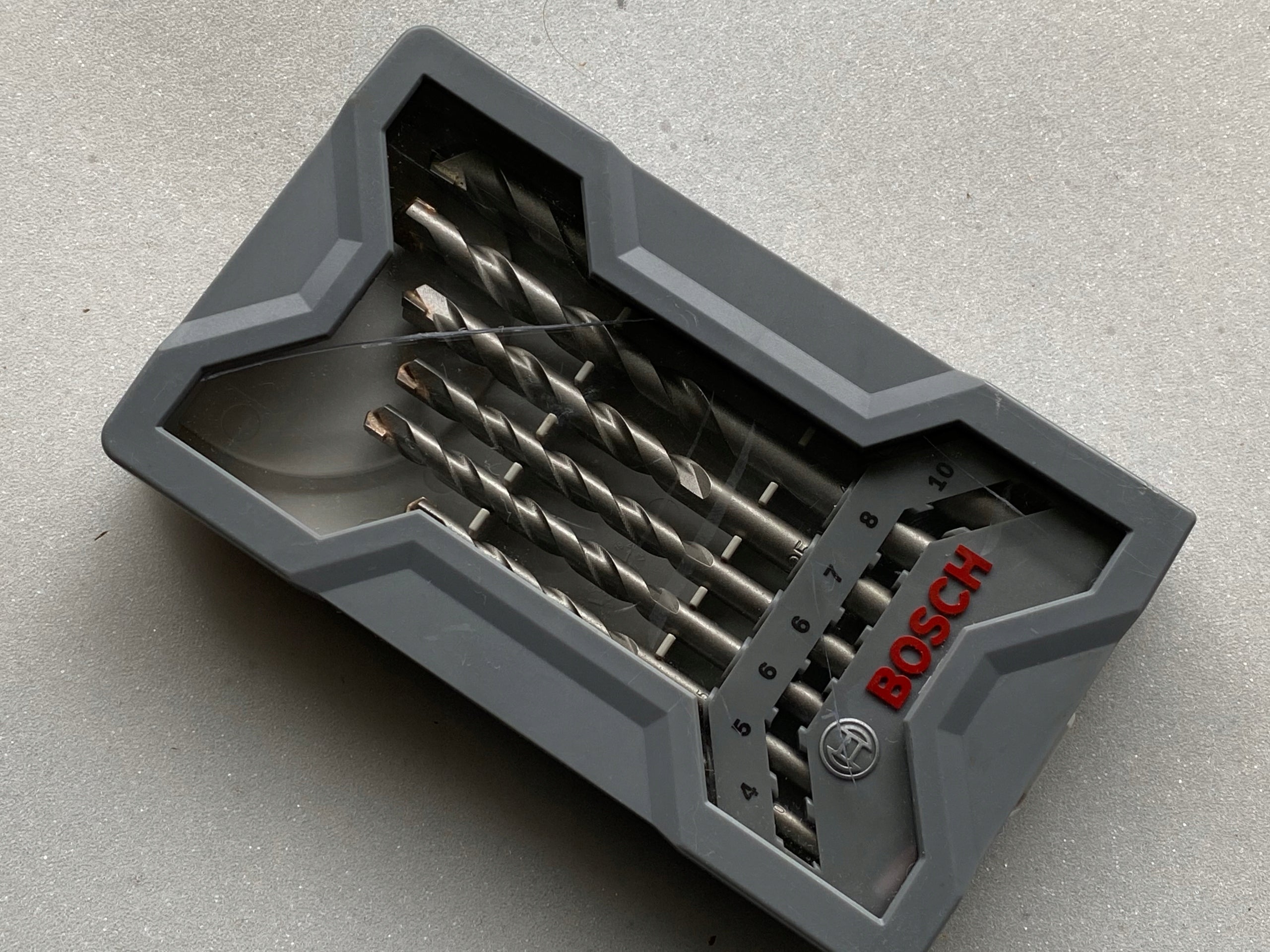 BOSCH SILVER PERCUSSION concrete drill bit set 4-10 7 pieces