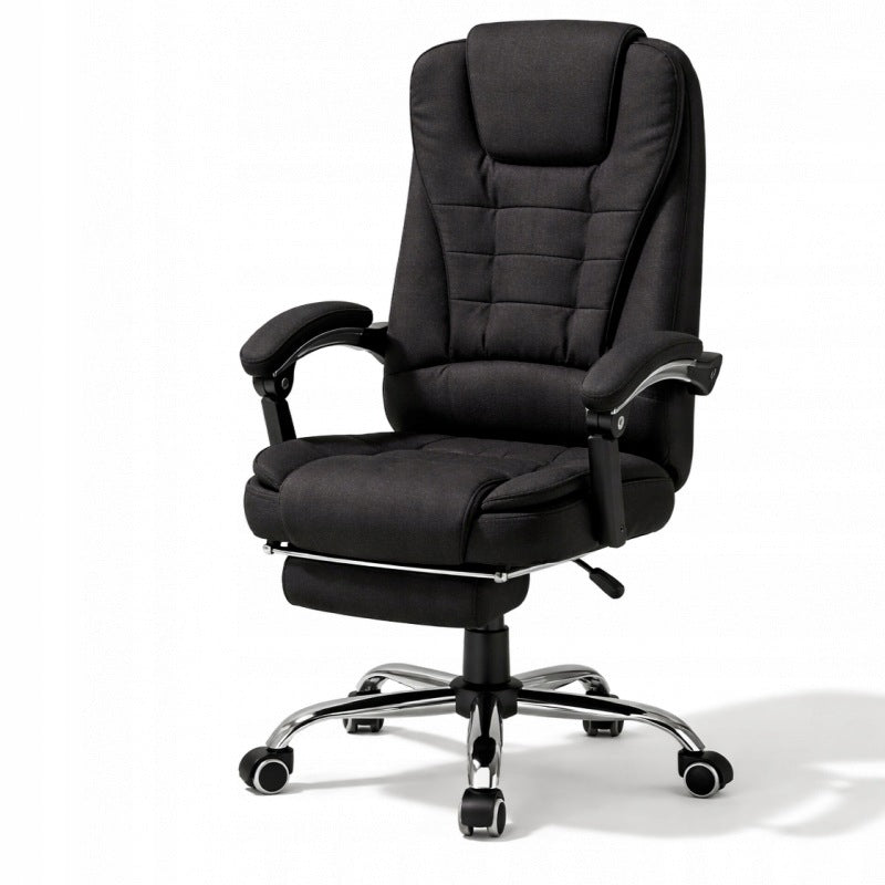 BOSS swivel office chair with footrest - black MATERIAL Brand Ecarla