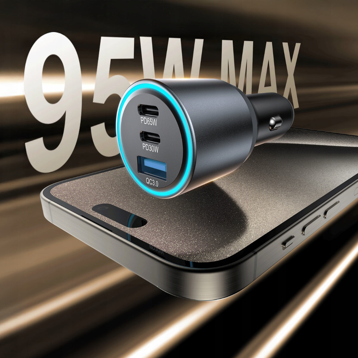 BOSTE FAST STRONG CAR CHARGER USB-A USB-C 95W UNIVERSAL QC PD Manufacturer code CCAE2CA-95GE