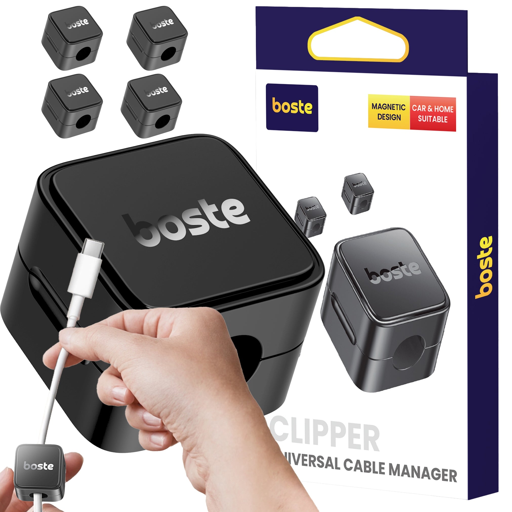 BOSTE ORGANIZER SELF-ADHESIVE CLIP MAGNETIC HOLDER FOR WIRE CABLES