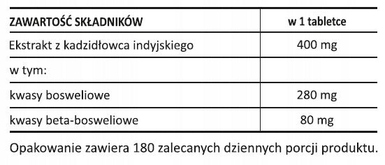 BOSWELLIA SERRATA 180 kaps, joints, boswellic acids, SANCT BERNHARD EAN (GTIN) 4250382205616