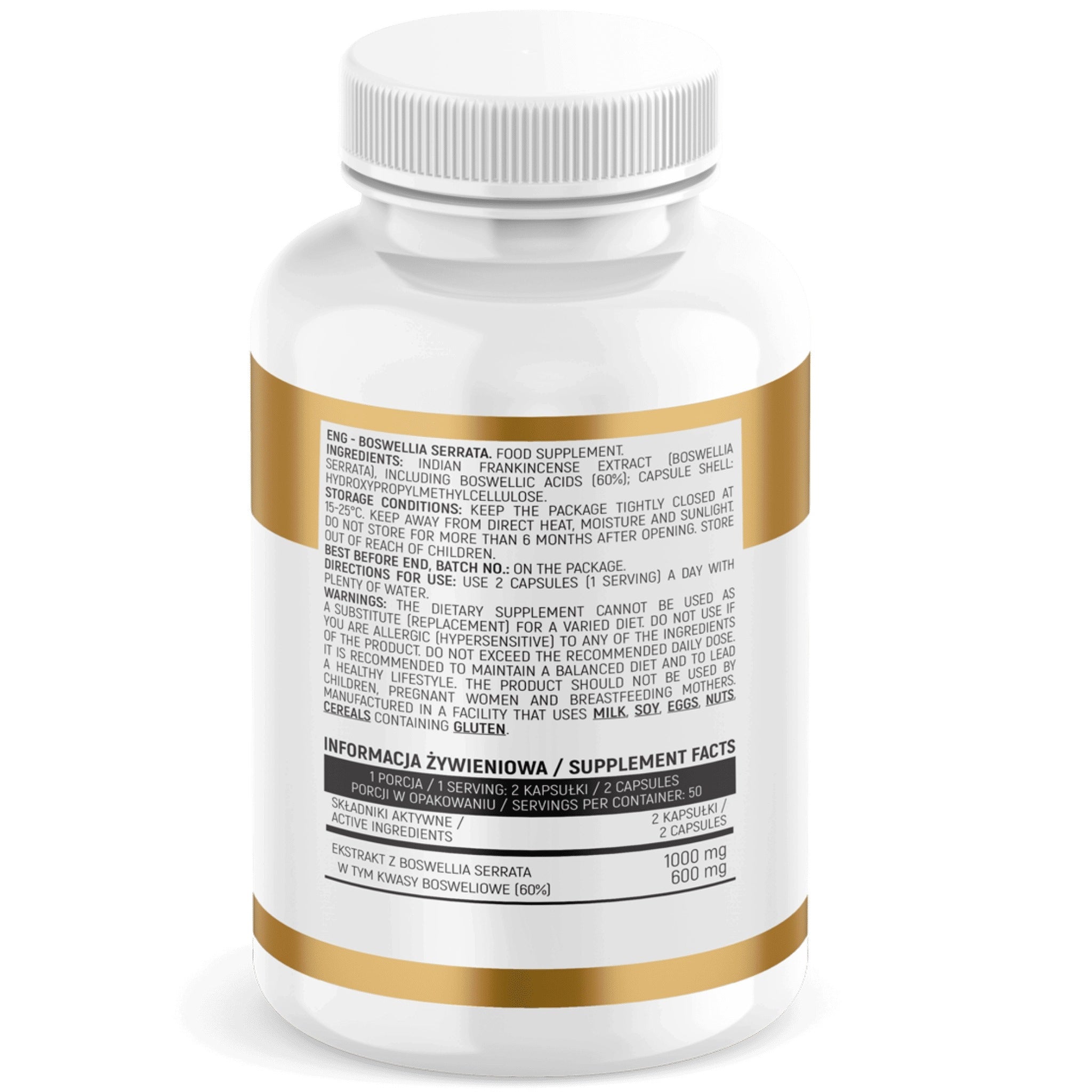 BOSWELLIA SERRATA Boswellia Indian 100 kap JOINTS BONES | INSPORT Expiration date at least 3 months from the date of purchase