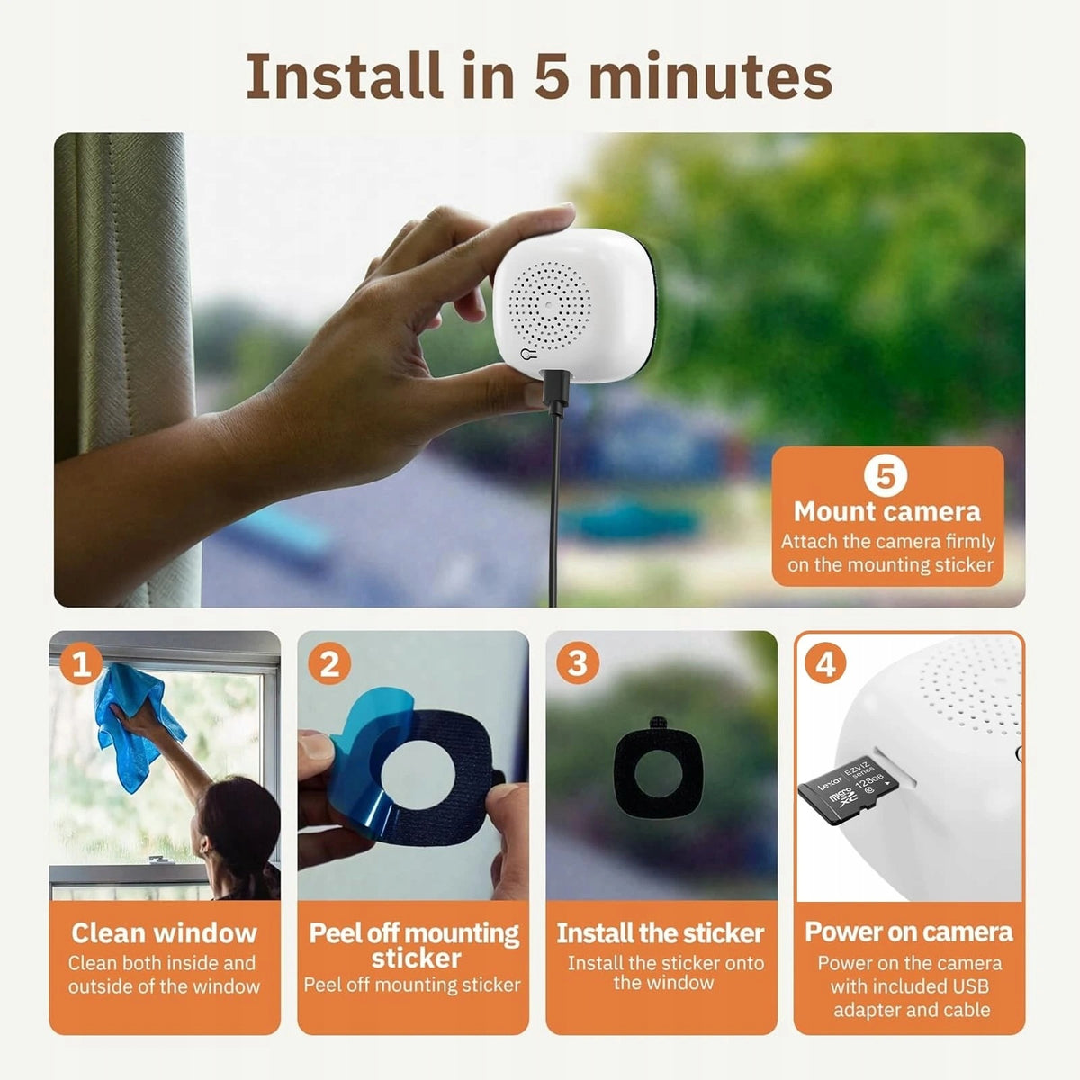 BOT Smart indoor camera for window mounting CWC2 3 MP Tuya Brand BOT