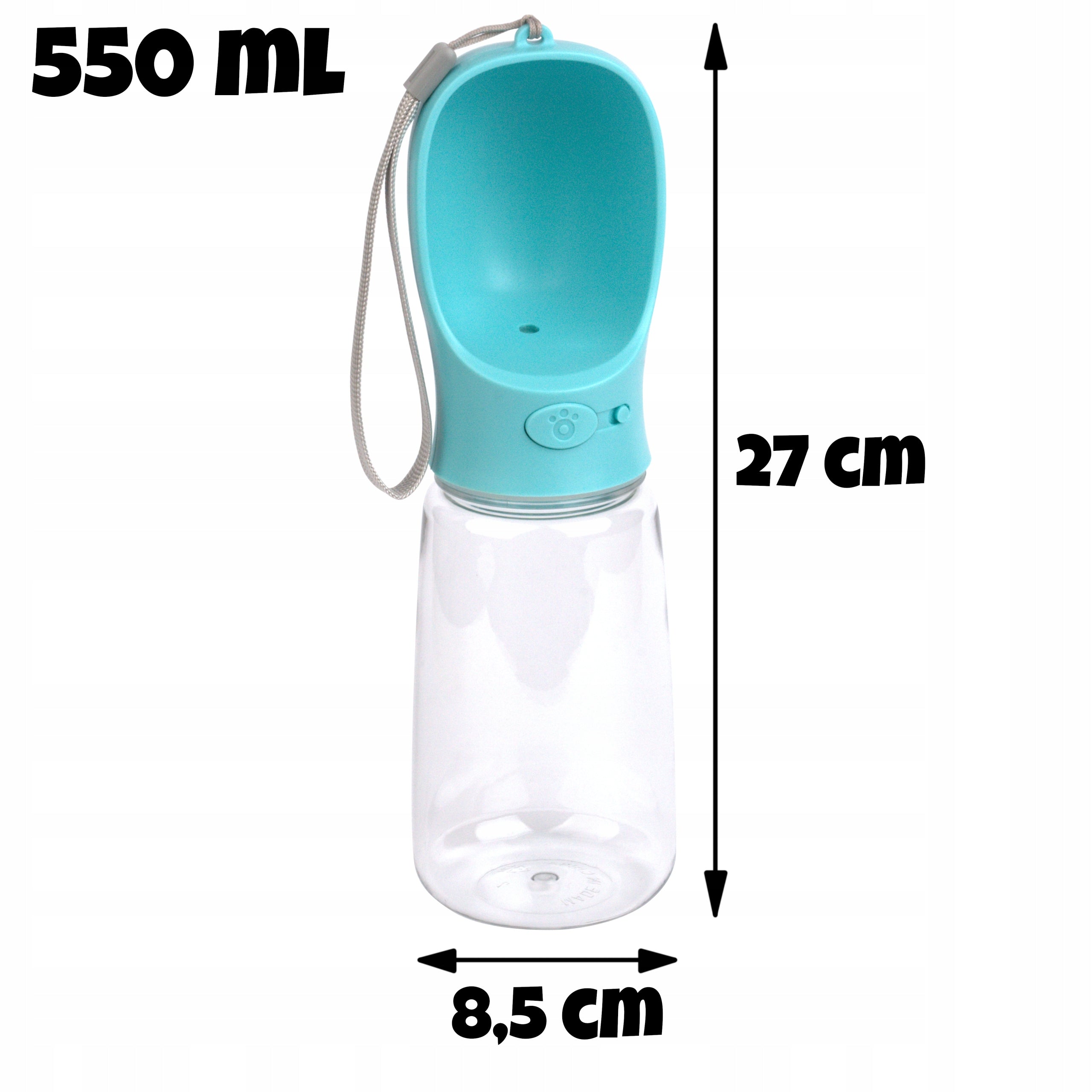 BOTTLE Drinker WATER BOTTLE FOR DOG with bowl summer for drinking travel 550ml Manufacturer code Miska turystyczna dla psa bidon 550ml