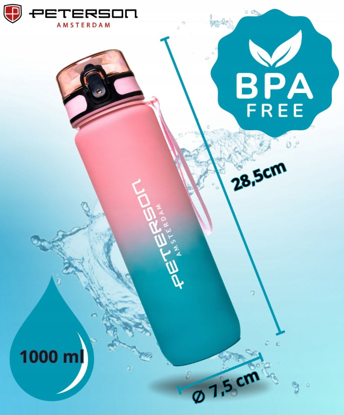 BOTTLE WATER BOTTLE DRINK TRITAN LEAKPROOF SPORTS WITH GRADUATION 1000 ml Packaging status original