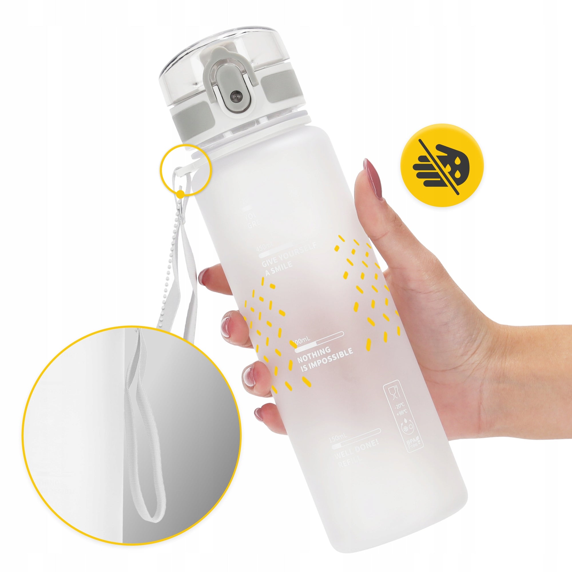 BOTTLE WATER BOTTLE DRINK TRITAN LEAKPROOF SPORTS WITH GRADUATION 650 ml Manufacturer code Bidon butelka na wodę WB32