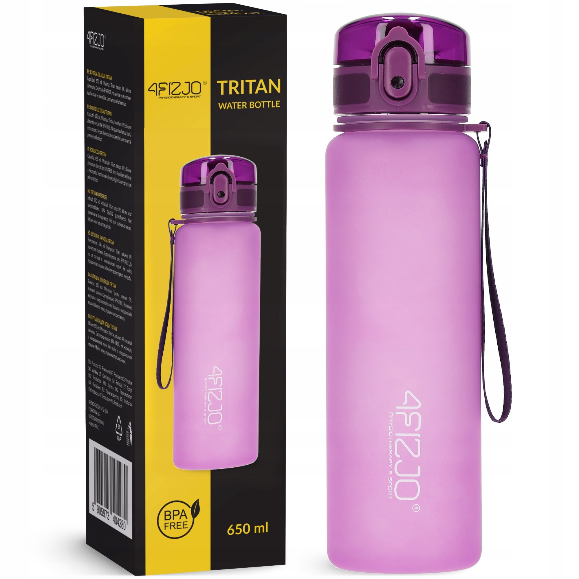 BOTTLE WATER BOTTLE DRINK TRITAN LEAKPROOF SPORTS WITH GRADUATION 650 ml