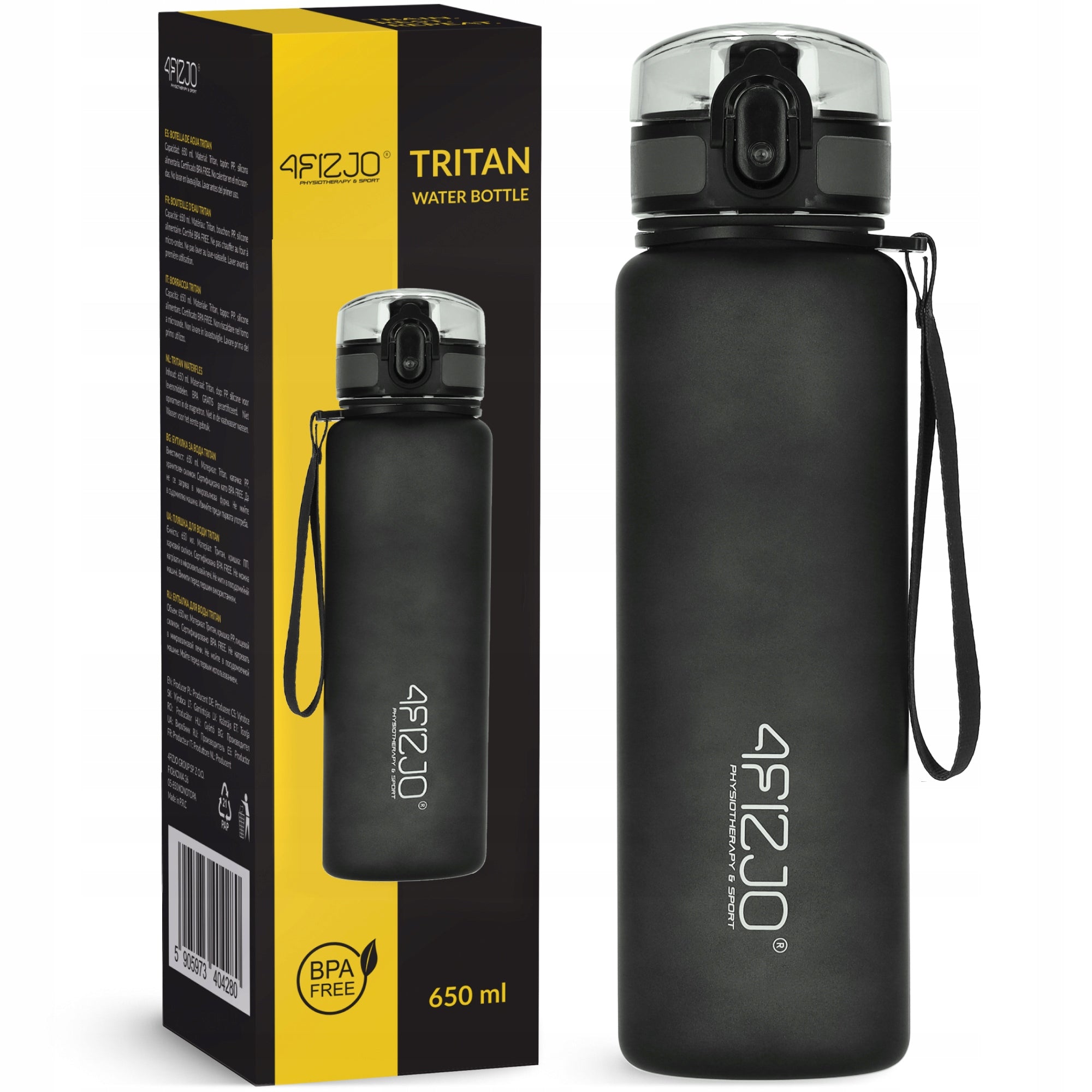 BOTTLE WATER BOTTLE DRINK TRITAN LEAKPROOF SPORTS WITH GRADUATION 650 ml