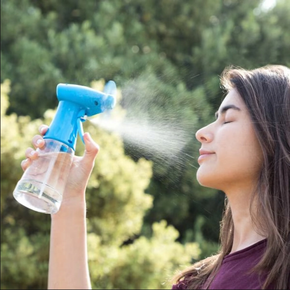 BOTTLE WITH FAN SPRAY FAN PINK TRAVEL HANDHELD Model AIR
