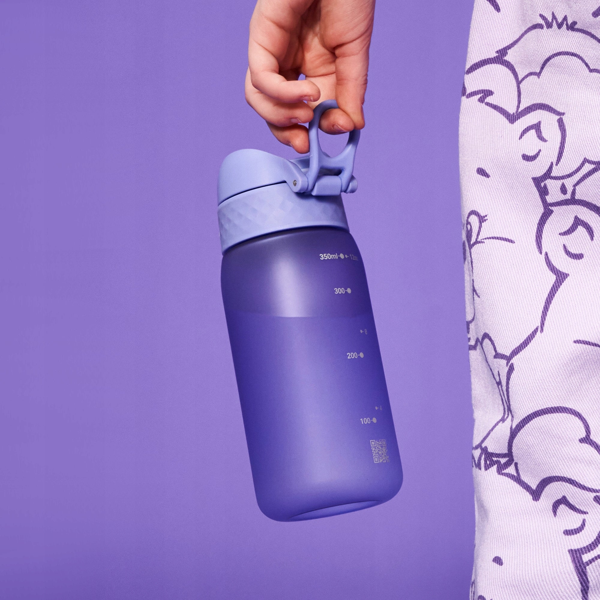 BOTTLE WITH LOCK OPENING HARD MOUTHPIECE WITHOUT STRAW PURPLE SMALL ION8 0,4 L Brand Ion8