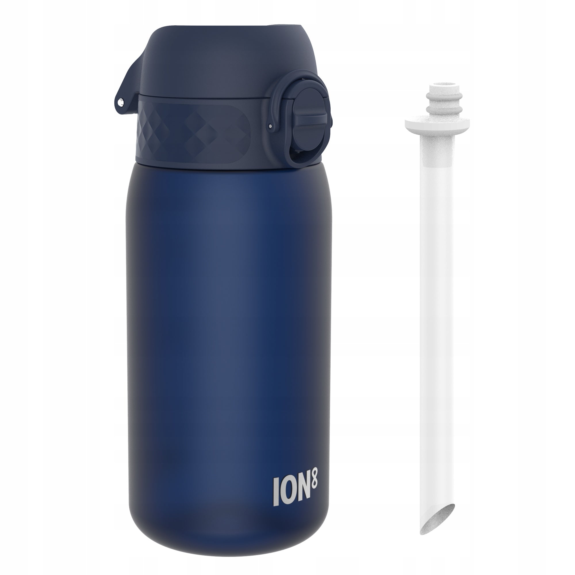 BOTTLE WITH TUBE AND MOUTHPIECE SMALL NAVY BLUE BOTTLE WITH STRAW TUBE ION8 350 ml