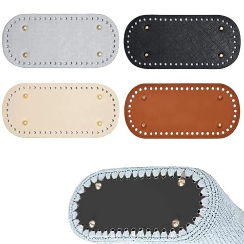 BOTTOM OF PU LEATHER BAG OVAL METAL RIVETS DIY CROCHETING 4 PCS Brand no brand