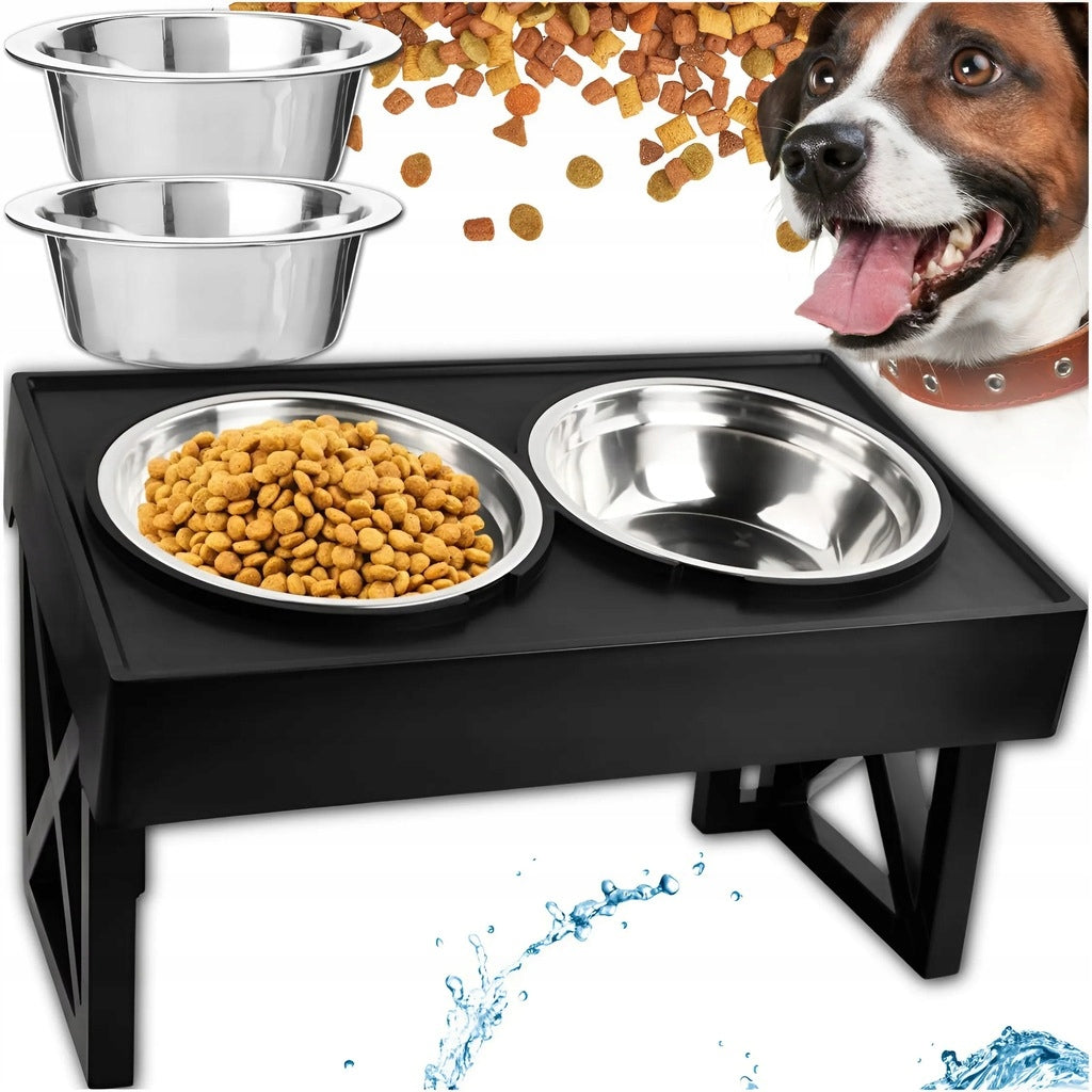 BOWLS ON STAND ADJUSTABLE DOUBLE BOWL LARGE NON-SPILL 2IN1 FOR DOG Manufacturer code 5906186319750