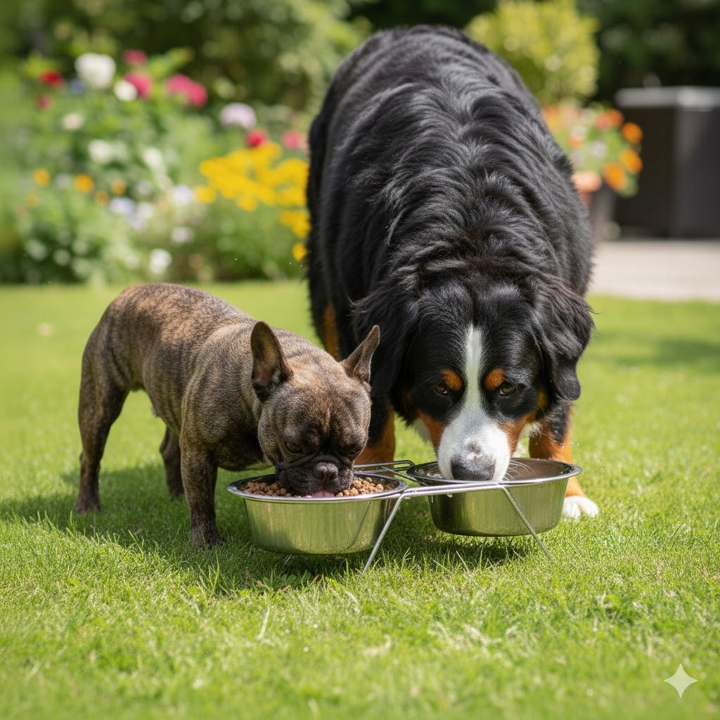 BOWLS ON THE STAND for cat dog BOWL METAL BOWLS 2x 0,22 liters Material metal