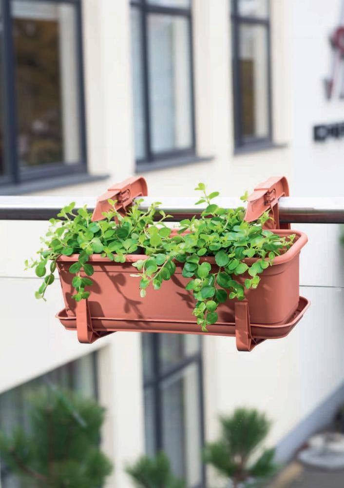 BOX BALCONY POT VENUS ECO 60 MAT TERRACOTTA LIGHT BROWN PLANTER HIT Packaging status original