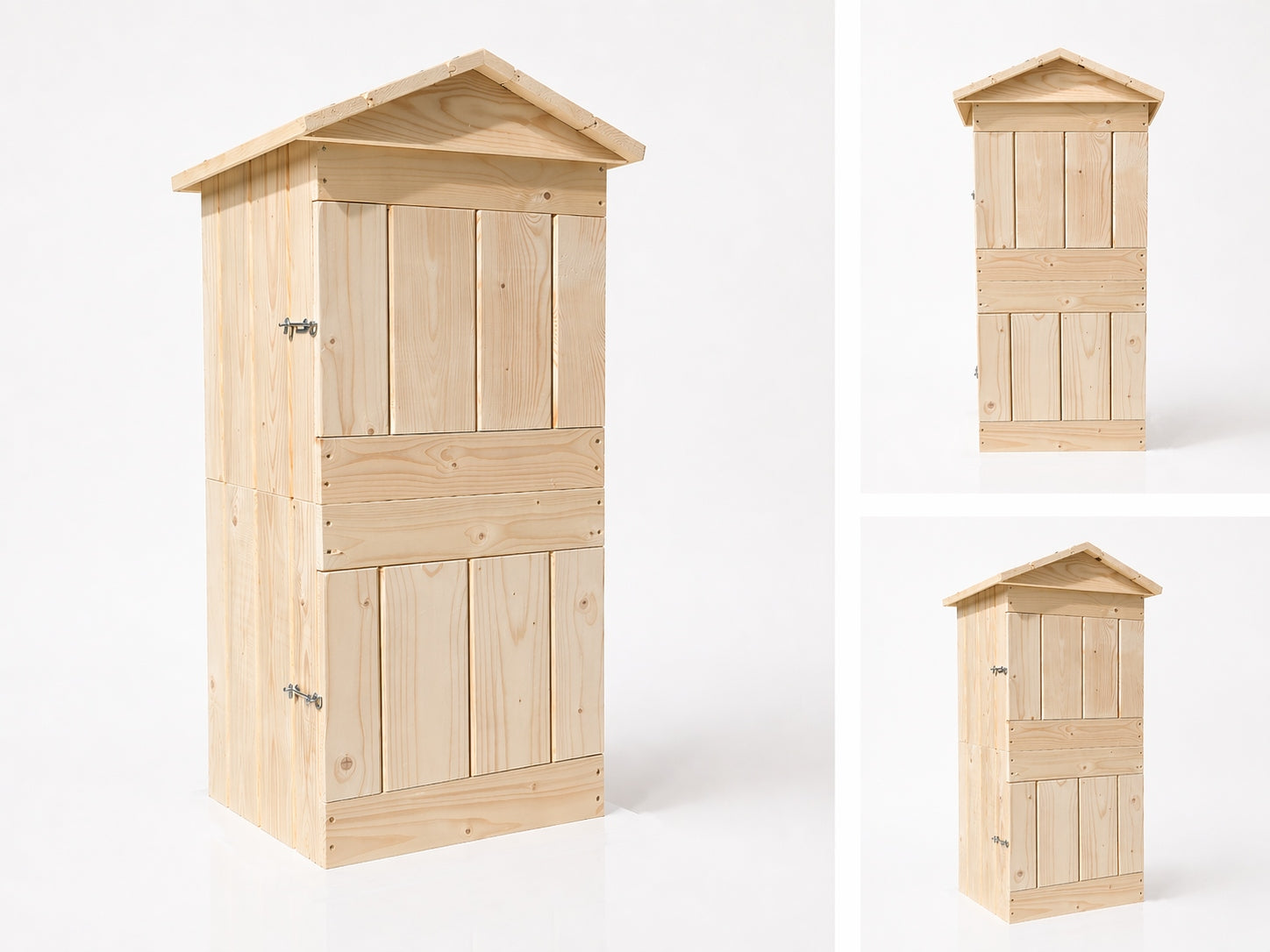 BOX CHAMBER SMOKEHOUSE WOODEN GARDEN HOUSE LARGE SOLID SPRUCE 2CM