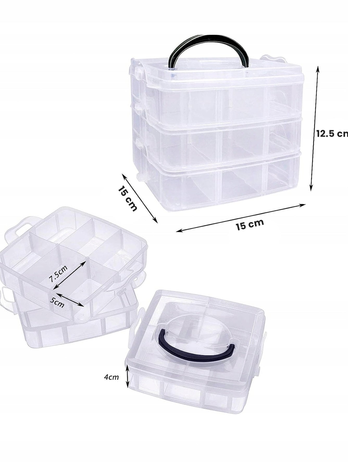 BOX CONTAINER ORGANIZER 3-TIER PLASTIC UNIVERSAL Product weight with unit packaging 0.2 kg