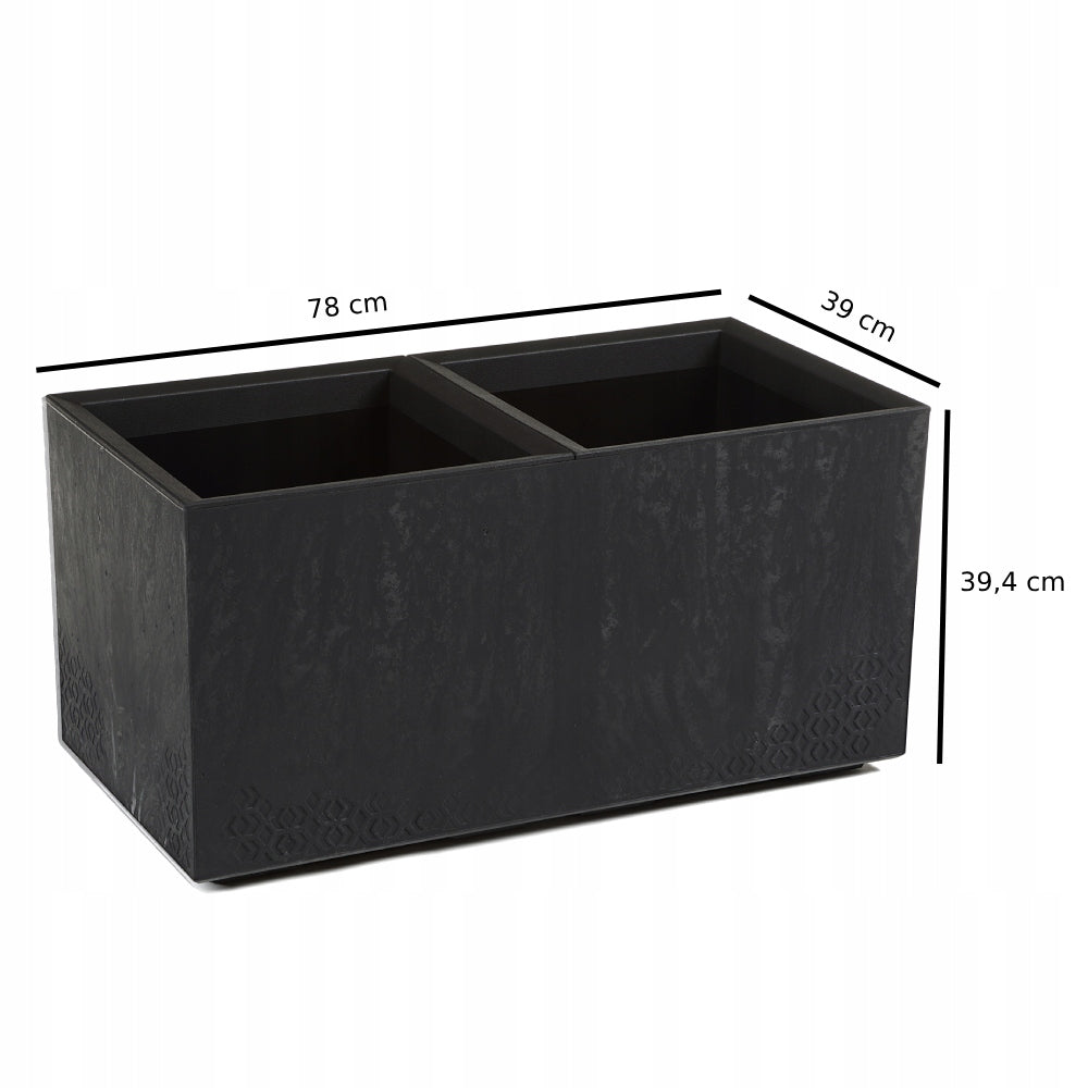 BOX ON WHEELS KARO ECO RECYCLED CONCRETE EFFECT 80x40 BLACK CONCRETE EAN (GTIN) 5900119719365