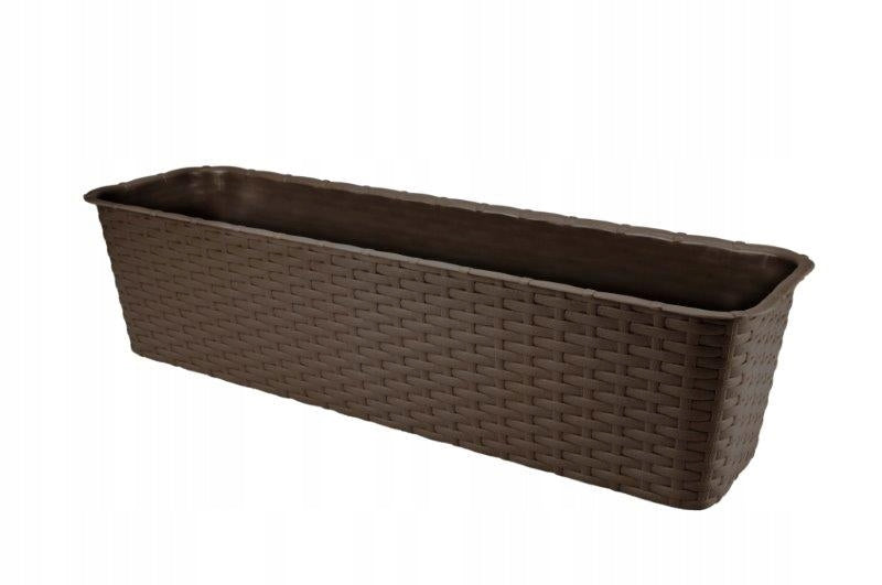 BOX balcony pot 60 x 17 cm plastic RATTAN BRONZE Verdenia