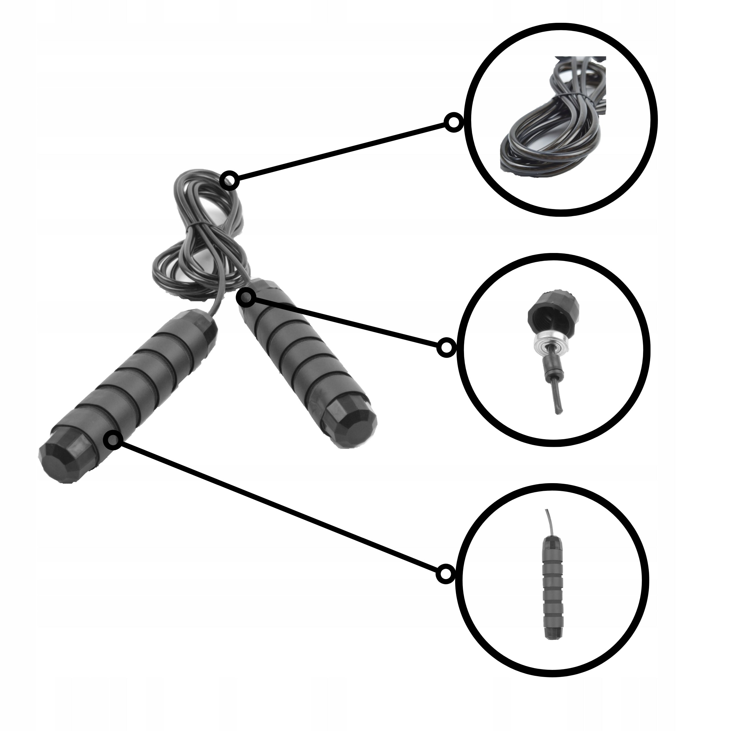 BOXING JUMP ROPE ADJUSTABLE CROSSFIT BEARINGS black 2,8m PROFESSIONAL Brand no brand