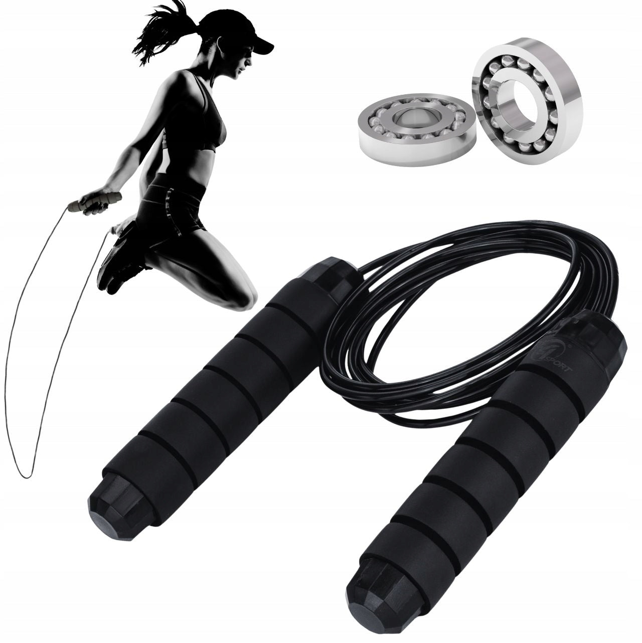 BOXING JUMP ROPE ADJUSTABLE WITH FITNESS BEARINGS CROSSFIT 280cm