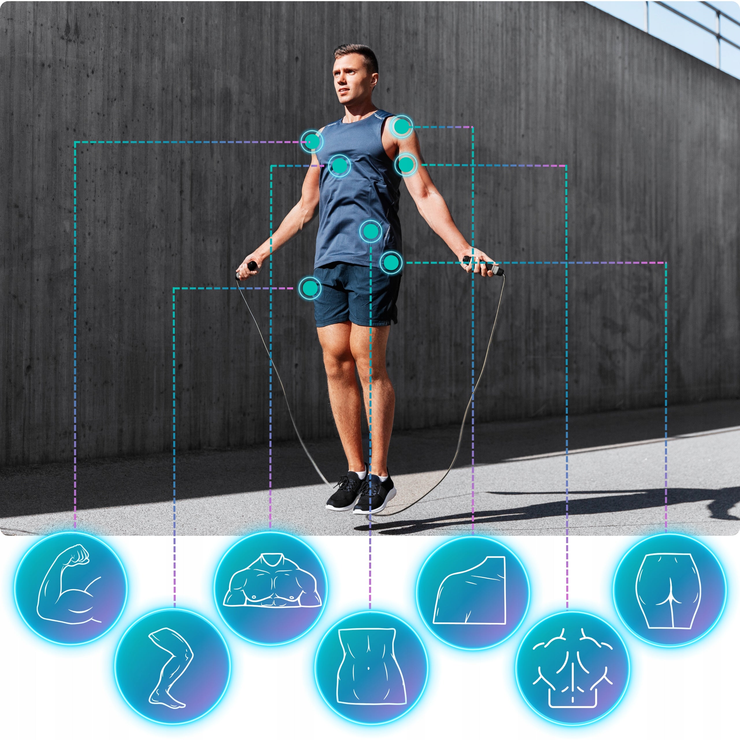 BOXING JUMP ROPE ERGONOMIC ADJUSTABLE WITH BEARINGS AND LOAD 300 CM Kind made of plastic