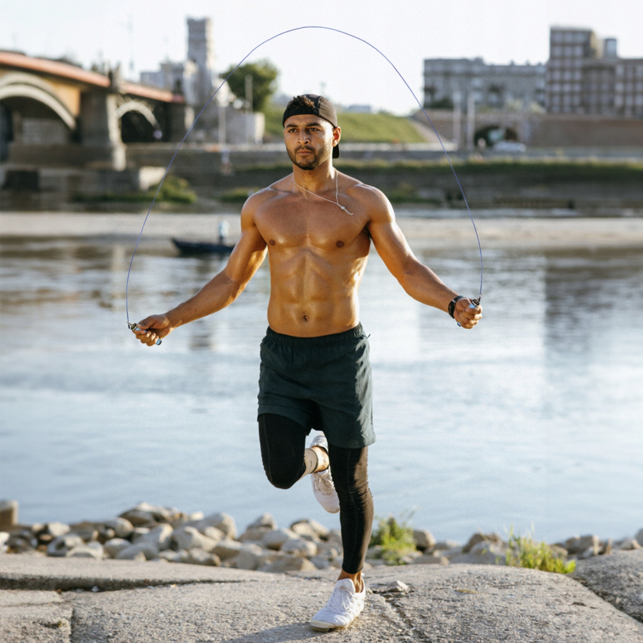 BOXING JUMP ROPE WITH LOAD ROTATING HEADS ADJUSTABLE WITHSTANDS Model Skakanka bokserska crossfit regulowana +obciążenie