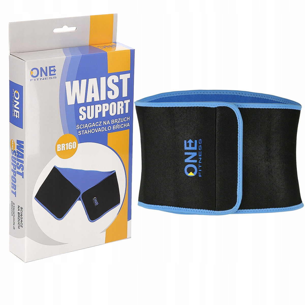 BR160 BELLY BELT SLIMMING ONE SIZE ONE FITNESS Color black