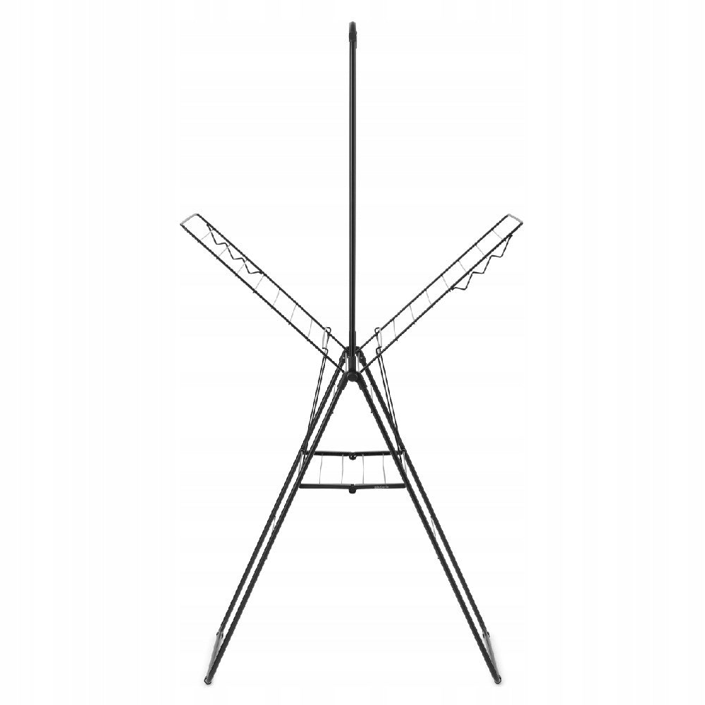 BRABANTIA - HangOn - Laundry dryer 20 m + bar - Matt Black Unfolded width 66 cm
