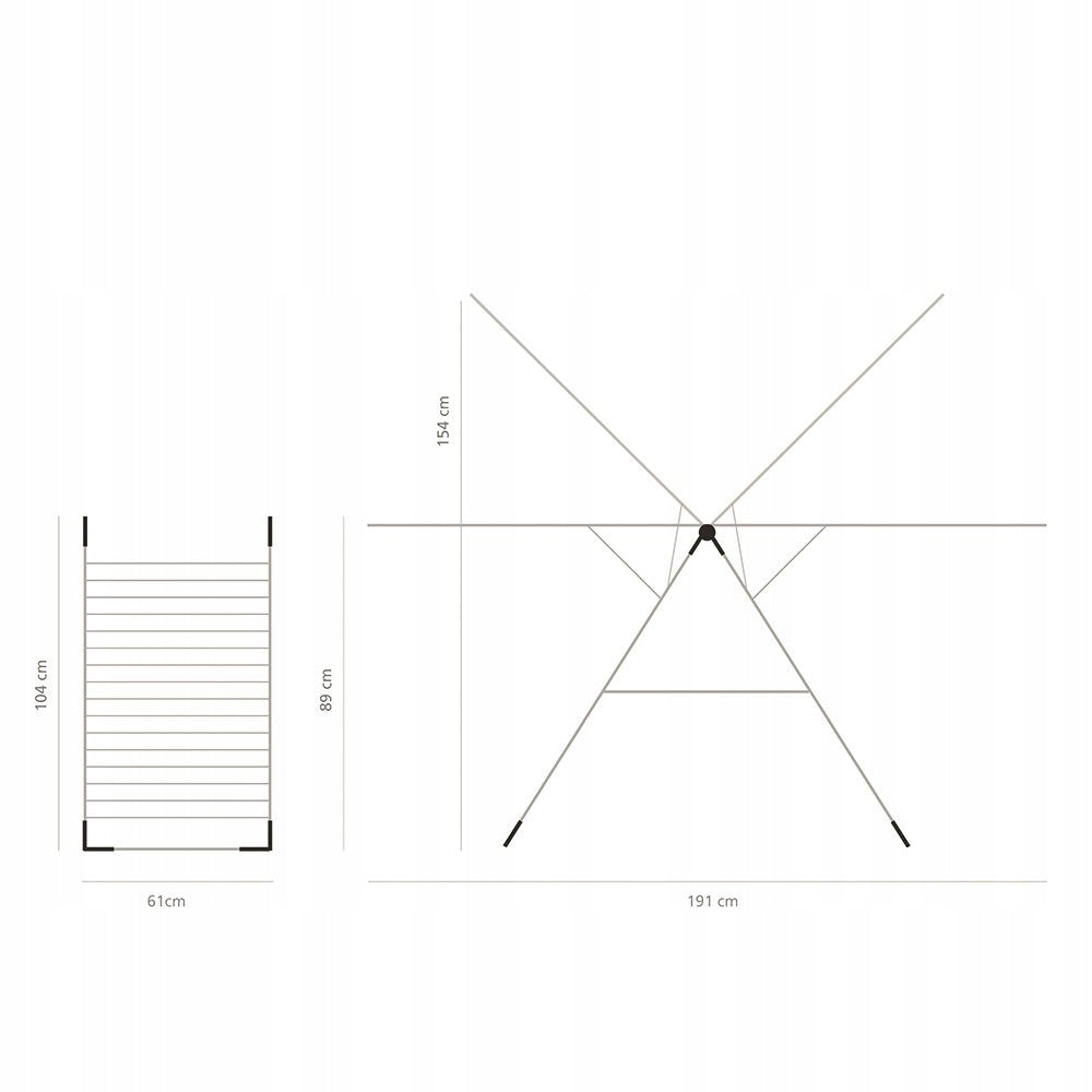 BRABANTIA - Laundry dryer 20 m - White Unfolded width 191 cm