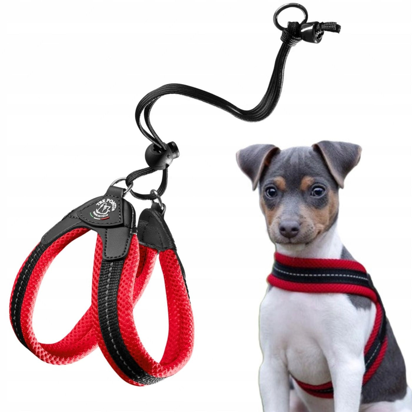 BRACES for mini dog 25-35cm Chihuahua York TRE PONTI red BREATHABLE