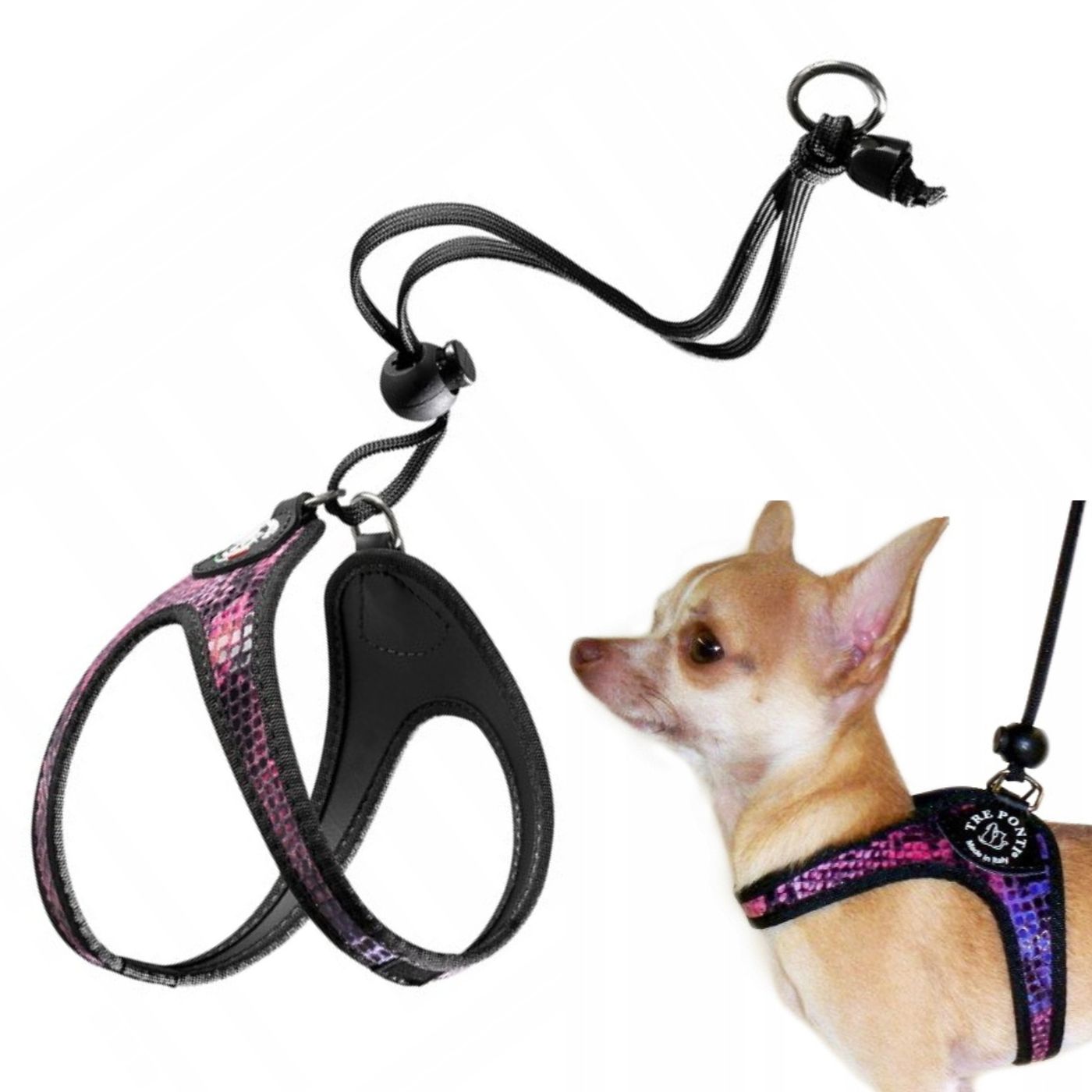 BRACES for mini dog Chihuahua York 25-35cm TRE PONTI Python LIGHT Italian
