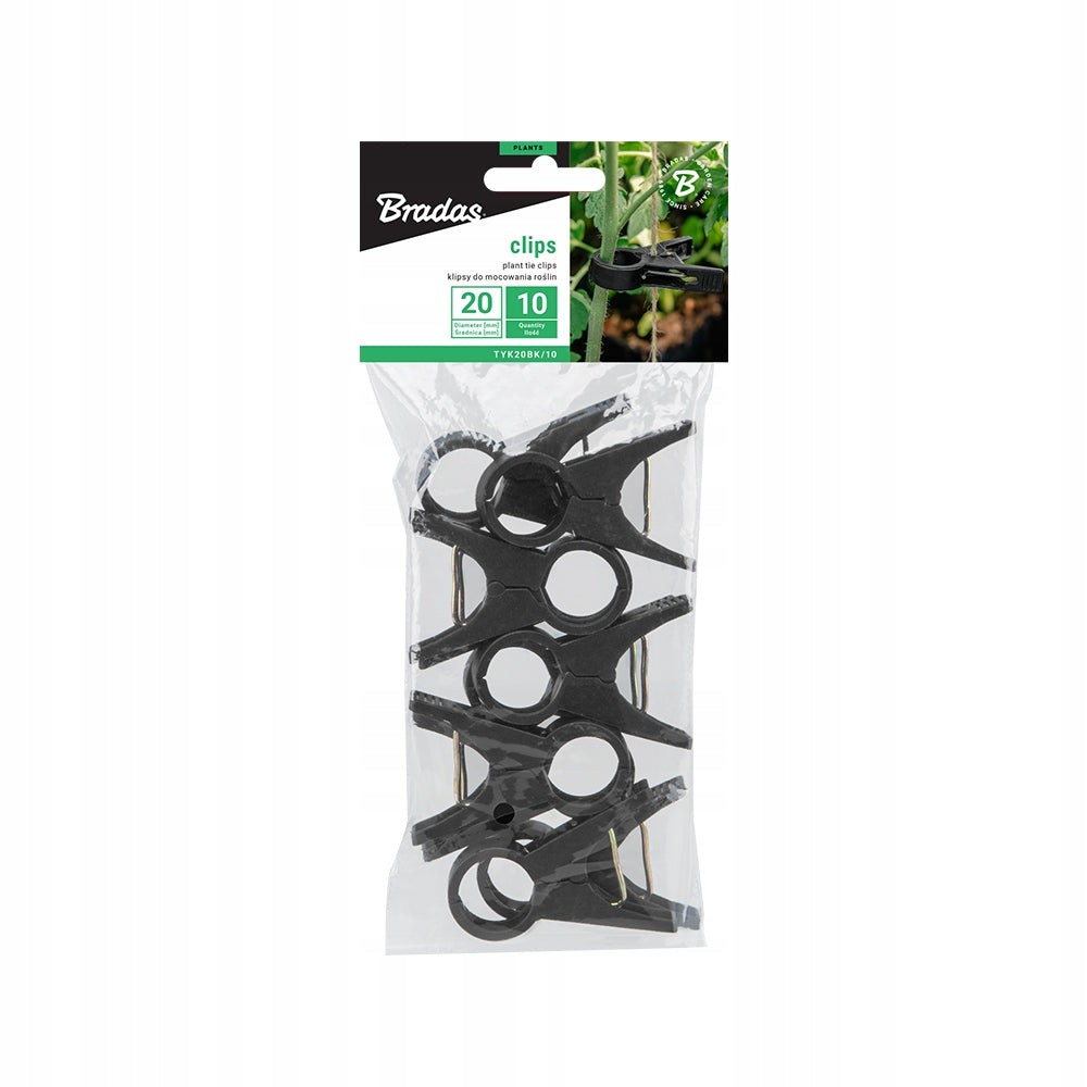 BRADAS - TYK20BK/10 - Clips for fixing plants 20mm BLACK Brand Bradas