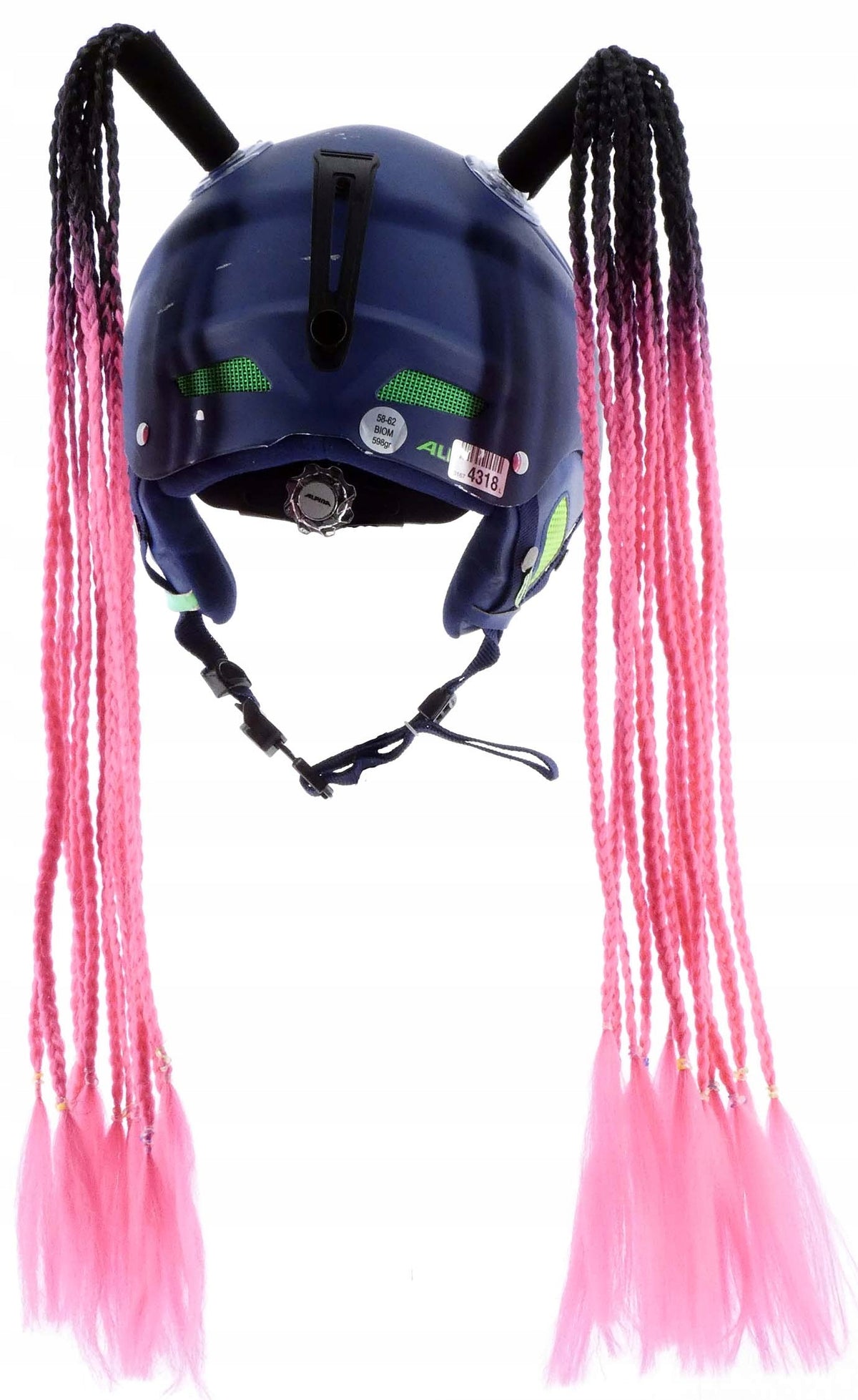 BRAID FOR MOTORCYCLE HELMET AFRO 68CM FOR SUCTION CUP PINK Color multicolor