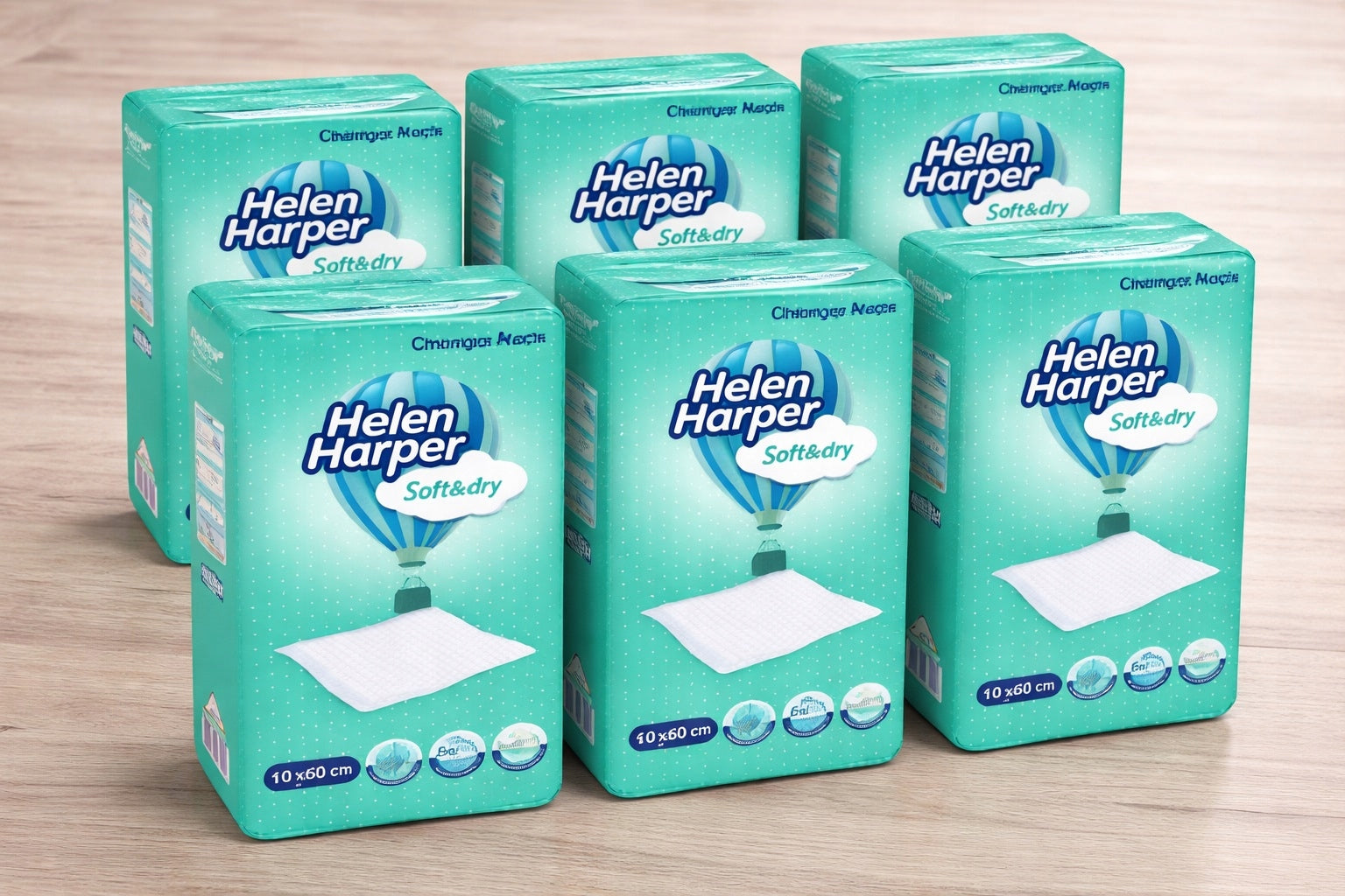 BRANDED SOFT ABSORBENT CHANGING PADS 60X60CM 60 pcs. Manufacturer code 1023012
