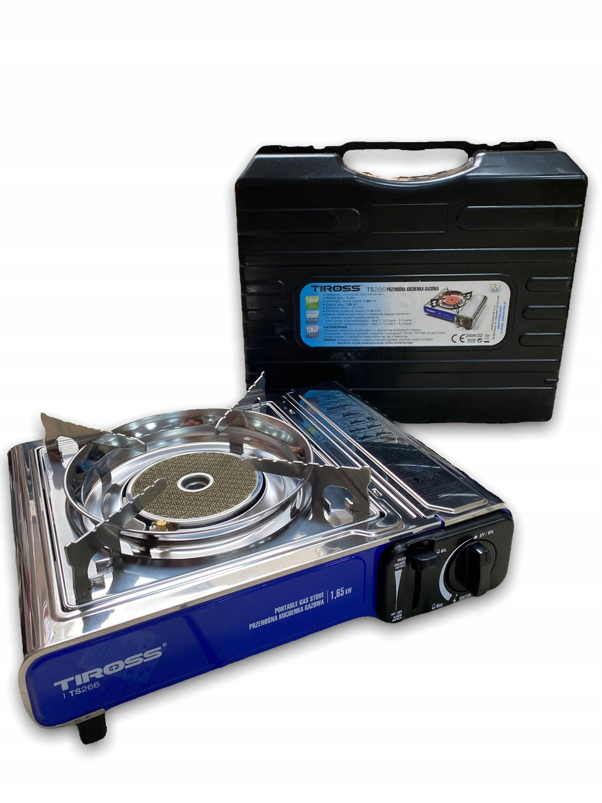 BRANDED TOURIST STOVE TIROSS TS -266 CERAMIC SILVER STRONG 1650 W Packaging status original