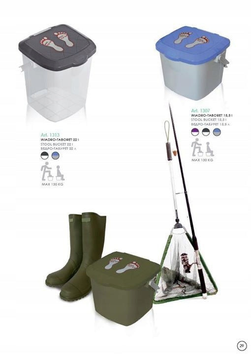 BRANQ BUCKET STOOL 15,5l GREEN Manufacturer code CEN-40040