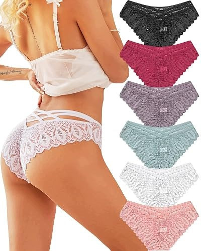 BRAZILIAN PANTIES WOMEN LACE SEXY LINGERIE FOR WOMEN 6 PAIRS Brand no brand