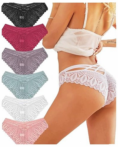 BRAZILIAN PANTIES WOMEN LACE SEXY LINGERIE FOR WOMEN 6 PAIRS