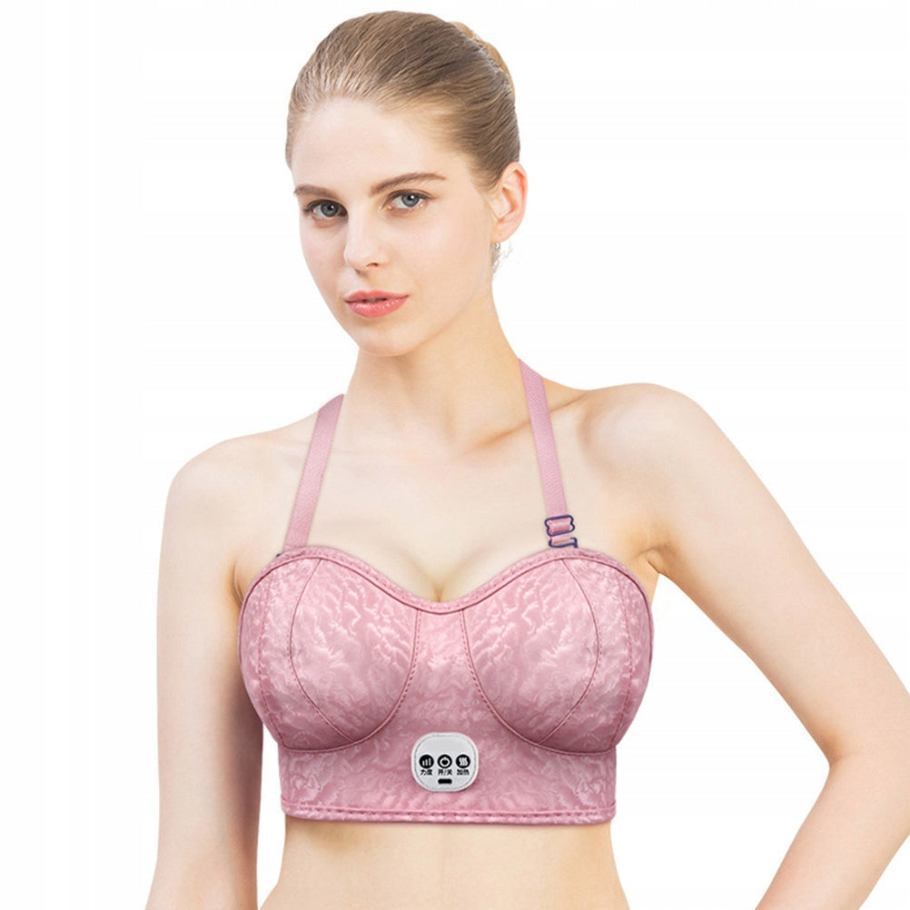 BREAST MASSAGER VIBRATOR WIRELESS CHARGING USB PINK