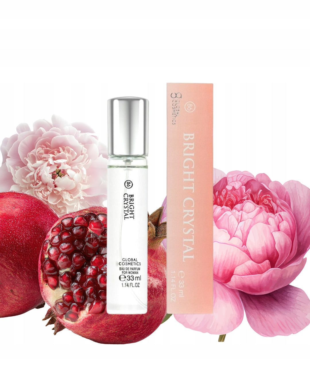 BRIGHT CRYSTAL Women's Perfume 33ml Garnet Yuzu Peony Fresh Summer Scent