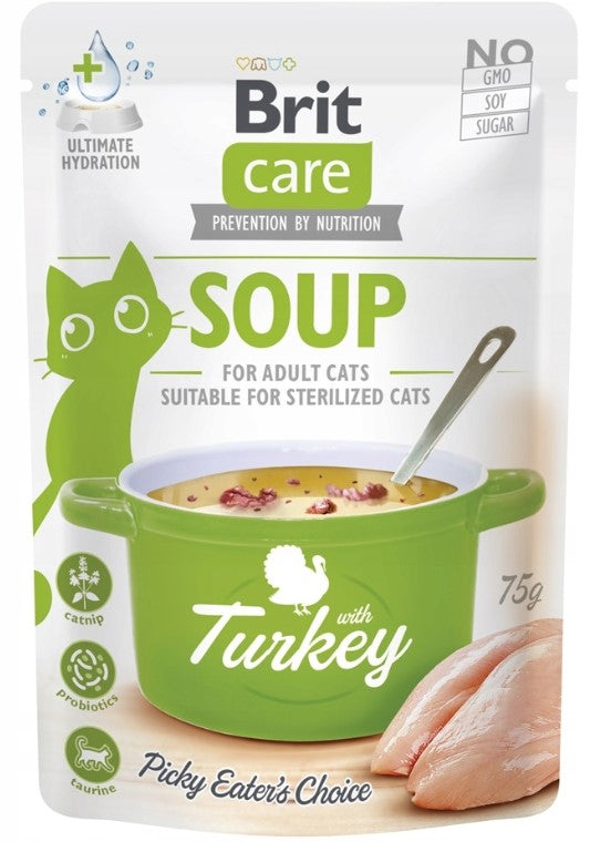 BRIT CARE SOUP cat soup wet food mix of flavors 12 x 75g Brand Brit