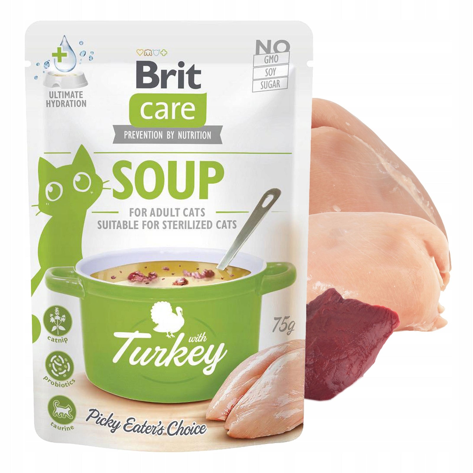 BRIT CARE SOUP wet cat food mix of flavors 15 x 75g Manufacturer code BRIT CARE SOUP karma mokra dla kota
