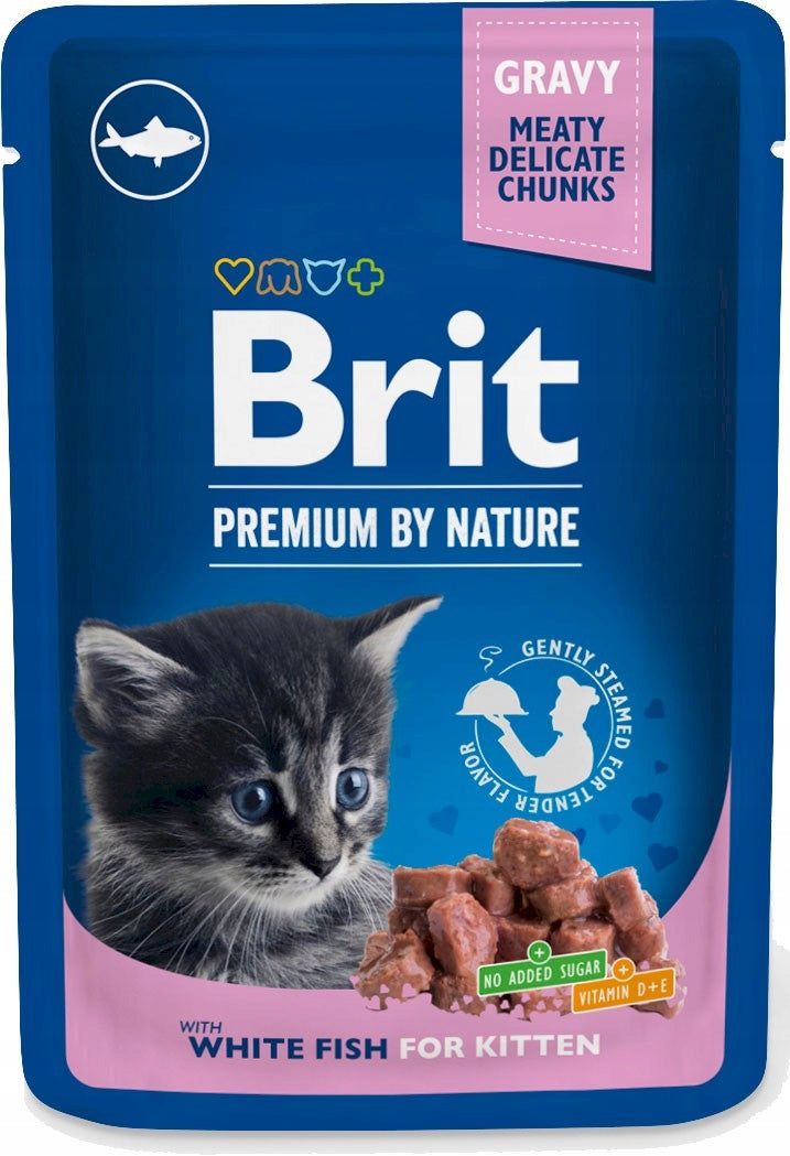 BRIT Cat Kitten White Fish Chunks for kittens sachet 100g