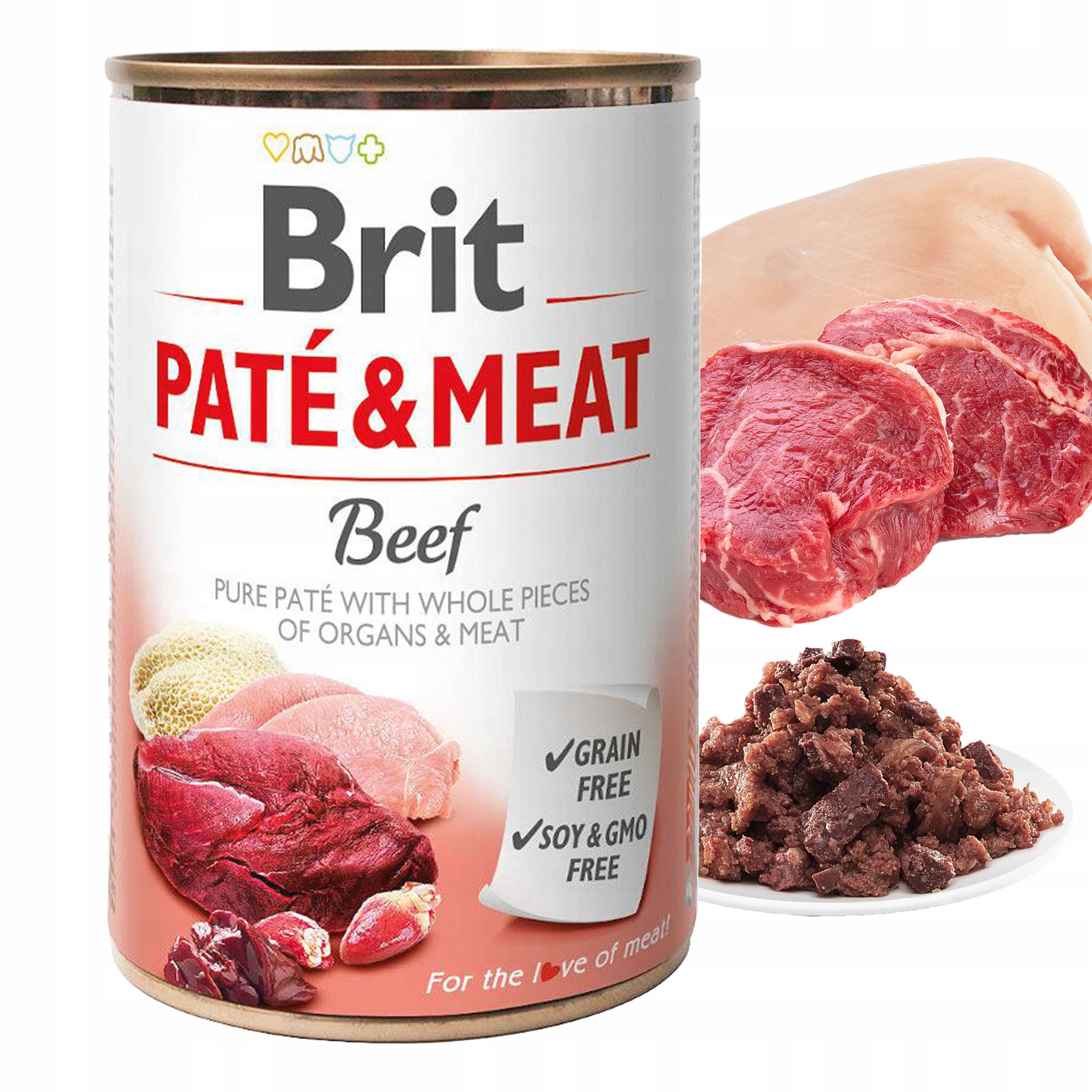 BRIT PATE & MEAT Mix of Flavours dog food wet can 40 x 400g grain-free Manufacturer code BRIT PATE & MEAT Karma mokra psa