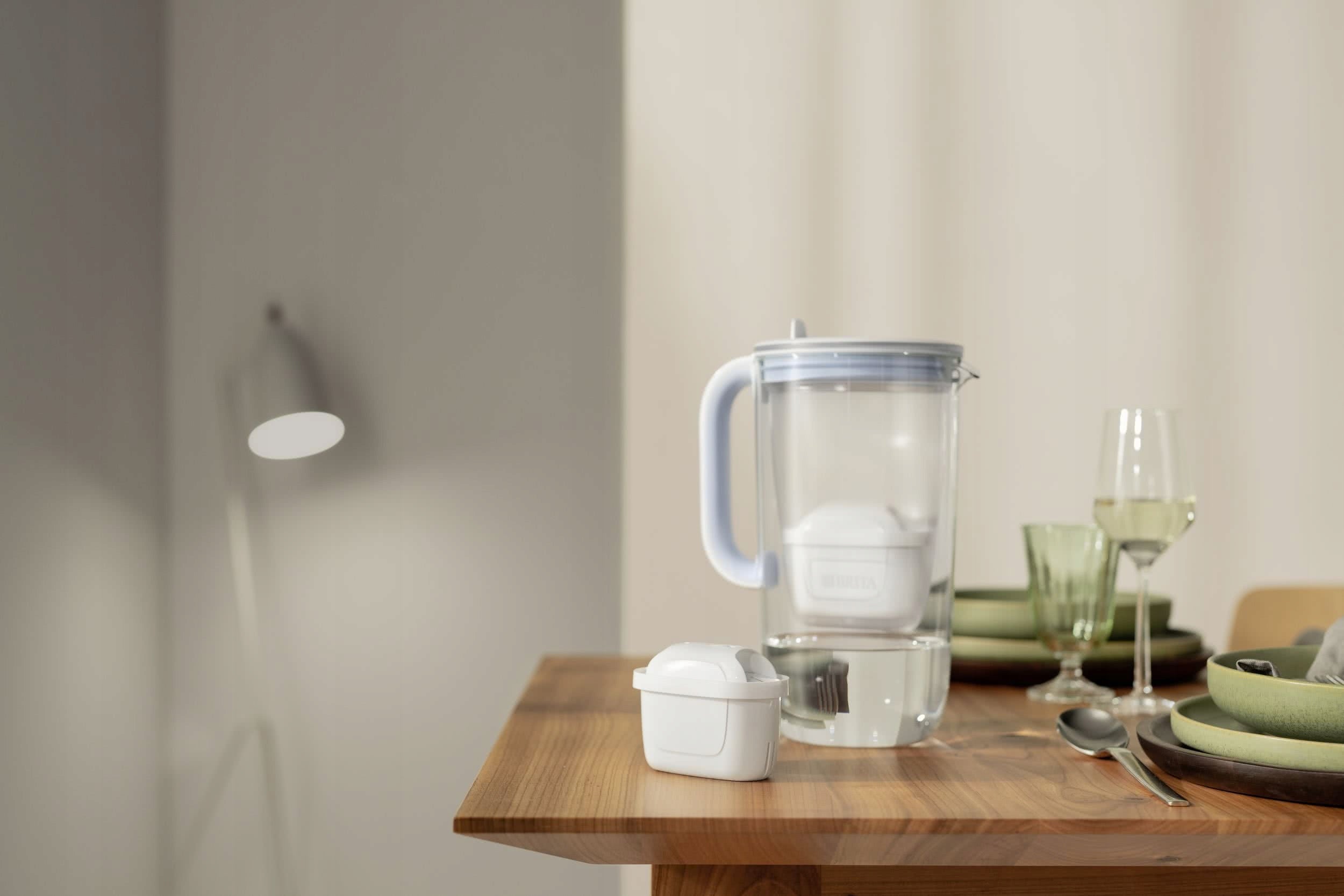 BRITA Glass jug GLASS + Pure Performance filter + 2x Hard Water filter Brand Brita