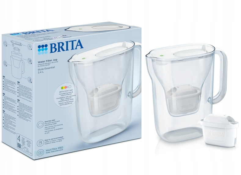 BRITA Style Essential and Pure Performance Filter Jug + 2x Hard Water Packaging status original