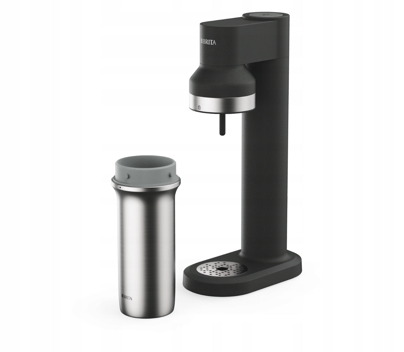 BRITA black sodaTRIO water saturator, cartridge, glass bottle and insulated Brand Brita